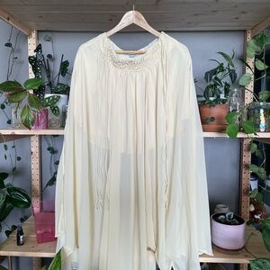 Elegant pastel yellow maxi skirt